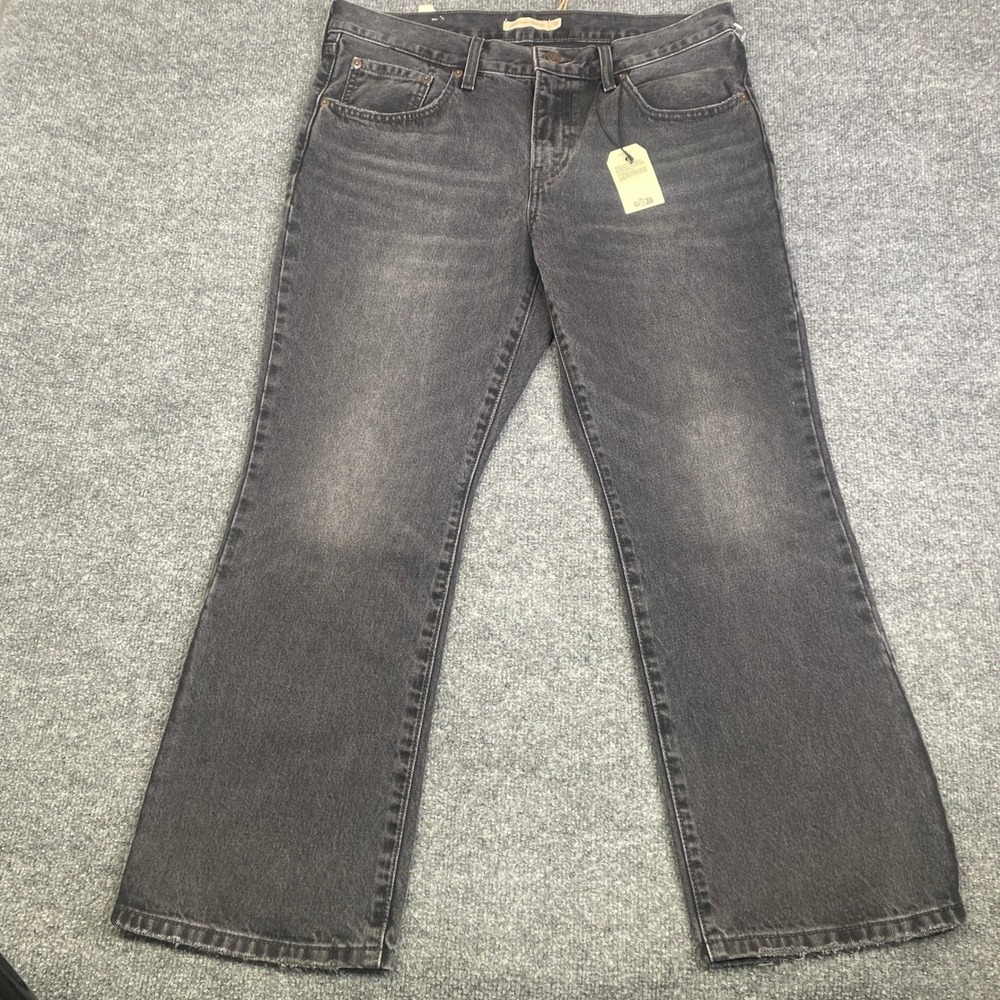 Levis Premium Middy Ankle Bootcut Jeans Womens 31 Washed Black Denim New